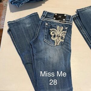 Miss Me Women's Embellished Blue Boot Cut Jeans